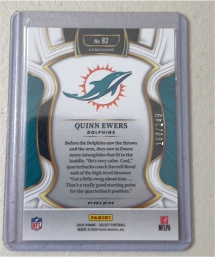 2025 Panini Select #82 Quinn Ewers — front