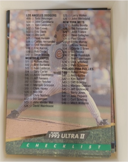 1992 Fleer Ultra #600 Checklist — front