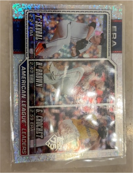 2026 Topps Series 1 #327 AL ERA Leaders T. Skubal, H. Brown, G. Crochet — front