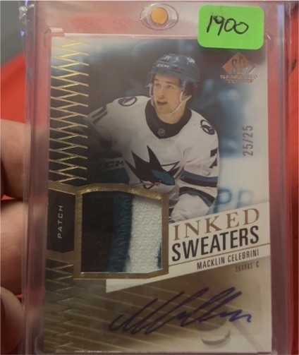 2024-25 Upper Deck SP Game Used #25 Macklin Celebrini Inked Sweaters — front