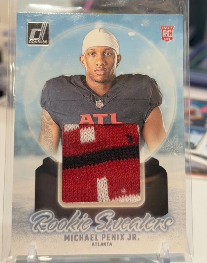 2024 Panini Donruss #RHS-MPE Michael Penix Jr. Rookie Holiday Sweaters — front