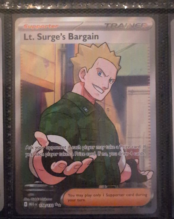 2022 Pokémon TCG Mega Evolution #170 Lt. Surge's Bargain — front