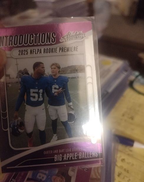 2025 Panini Absolute Introductions #I-ACR Big Apple Ballers Jaxson Dart & Abdul Carter — front