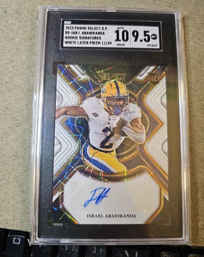 2023 Panini Select Draft Picks #RS-IAB Israel Abanikanda Rookie Signatures White Lazer Prizm — front