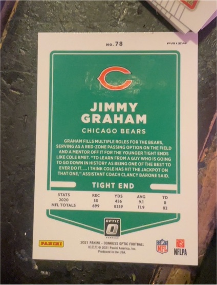 2021 Panini Donruss Optic Football #78 Jimmy Graham — front
