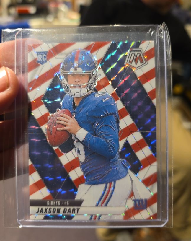 2025 Panini Mosaic #362 Jaxson Dart Red & White Stripe — front