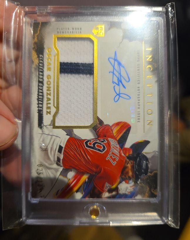 2023 Topps Inception #IAP-OG Oscar Gonzalez Rookie Patch Auto — front