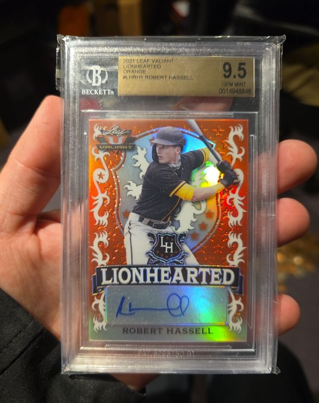 2021 Leaf Valiant Lionhearted Orange #LH-RH1 Robert Hassell — front