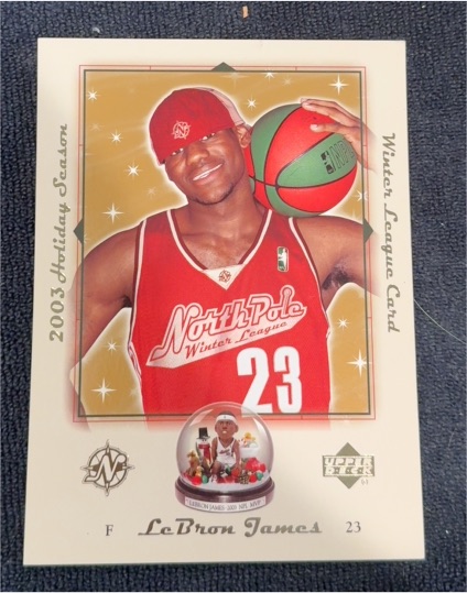 2003 Upper Deck Holiday Season Winter League #LB-NPL03 LeBron James Jumbo Card — front