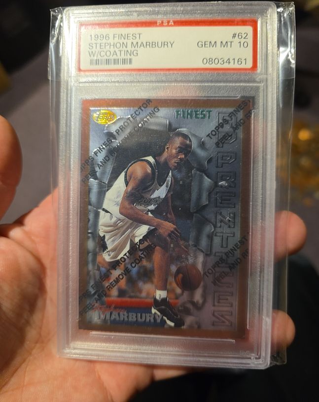 1996 Topps Finest #62 Stephon Marbury — front