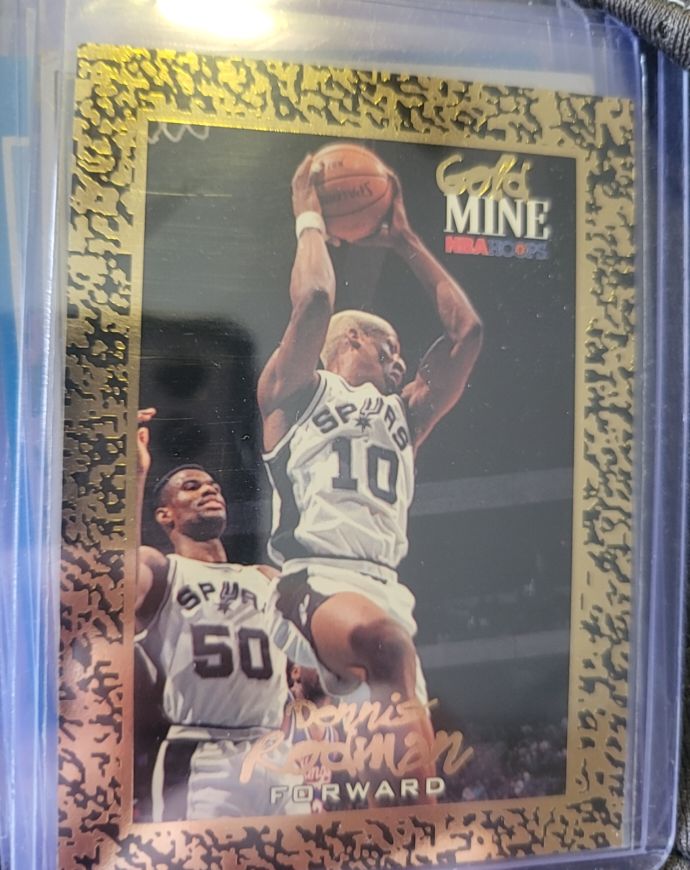 1995 NBA Hoops Gold Mine #448 Dennis Rodman — front