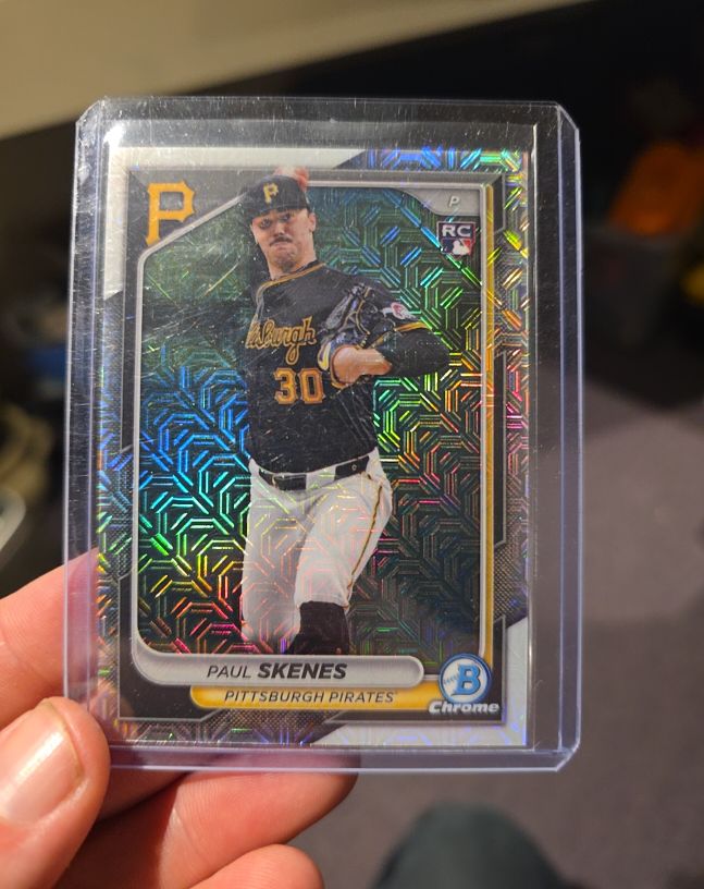2024 Bowman Chrome #31 Paul Skenes Mojo Refractor Rookie Pittsburgh Pirates — front
