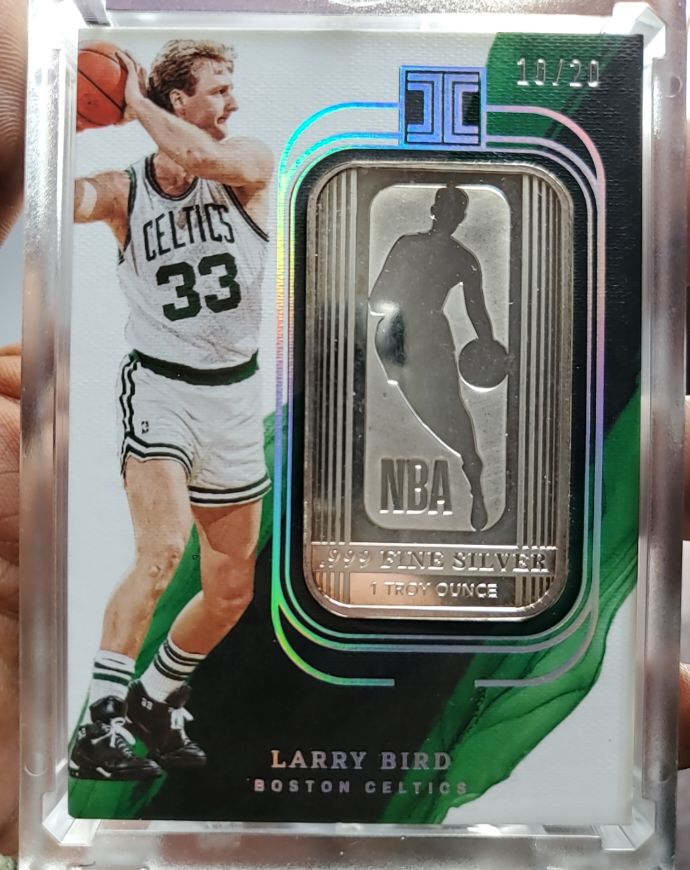 2023 Panini Impeccable Larry Bird #10/20 Silver Bar — front