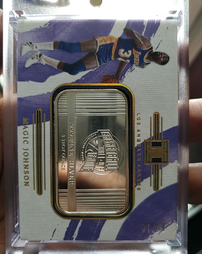 2019 Panini Eminence NBA Champions Silver Bar #5 Magic Johnson — front