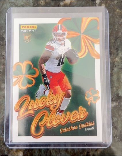2025 Panini Instant #13 Quinshon Judkins Lucky Clover Rookie — front