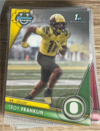 2023 Bowman Chrome University #112 Troy Franklin — front