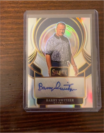 2025 Panini Select Signatures Silver Prizm #SIP-BSR Barry Switzer — front