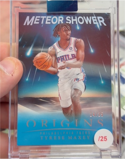 2024-25 Panini Origins #13 Tyrese Maxey Meteor Shower — front