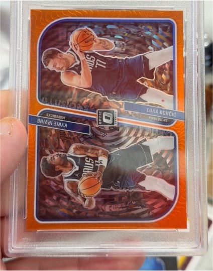 2023 Panini Donruss Optic #4 Luka Doncic/Kyrie Irving Orange Illusions — front
