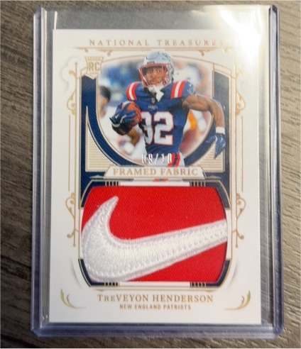 2025 Panini National Treasures Treveyon Henderson Framed Fabric #/49 — front