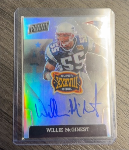 2022 Panini Prizm Willie McGinest Super Bowl XXXVIII Auto — front