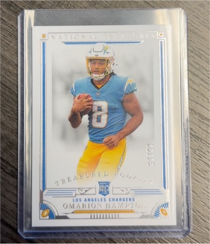2025 Panini National Treasures #61 Omarion Hampton — front