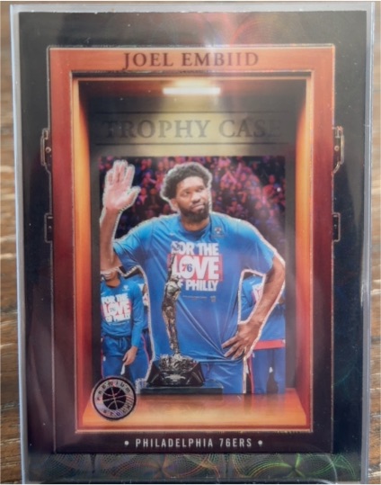 2023-24 Panini Premium Stock #14 Joel Embiid Trophy Case SSP — front