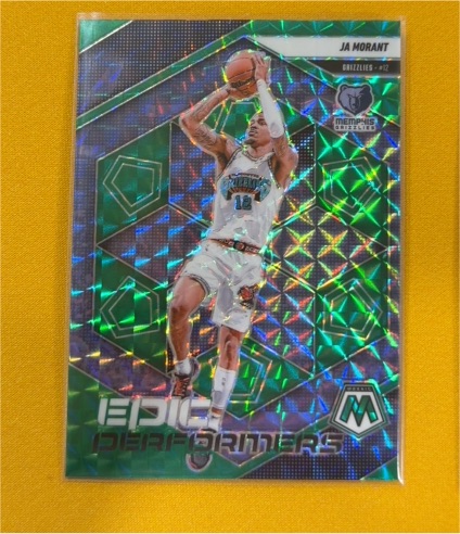 2024-25 Panini Mosaic #5 Ja Morant Epic Performers Green Mosaic Prizm — front