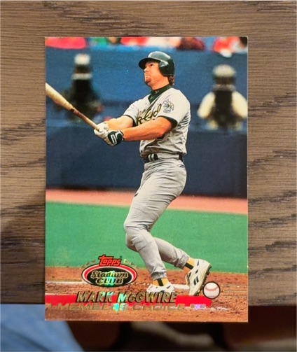 1993 Topps Stadium Club #595 Mark McGwire — front