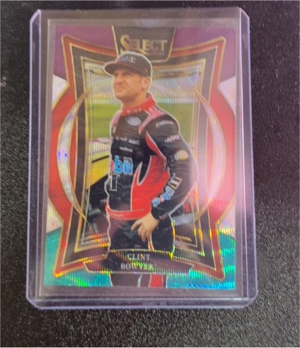 2025 Panini Select Racing #84 Clint Bowyer Grandstand Red & Blue Prizm — front