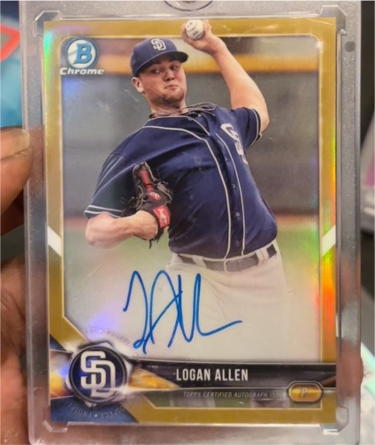2018 Bowman Chrome #CPA-LA Logan Allen — front