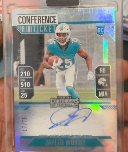 2024 Panini Contenders #132 Jaylen Wright Conference Ticket Rookie Card — front