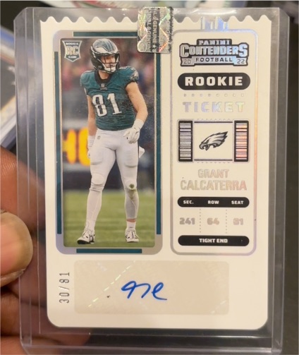 2022 Panini Contenders #81 Grant Calcaterra Rookie Ticket — front