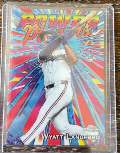 2025 Topps Chrome Update #PP-39 Wyatt Langford Power Players Texas Rangers — front