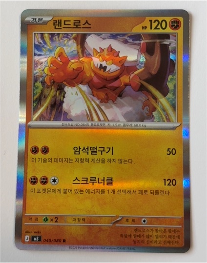 2020 Pokémon Korean 040/080 Landorus — front
