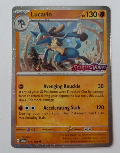 2023 Pokémon Scarlet & Violet #114 Lucario — front