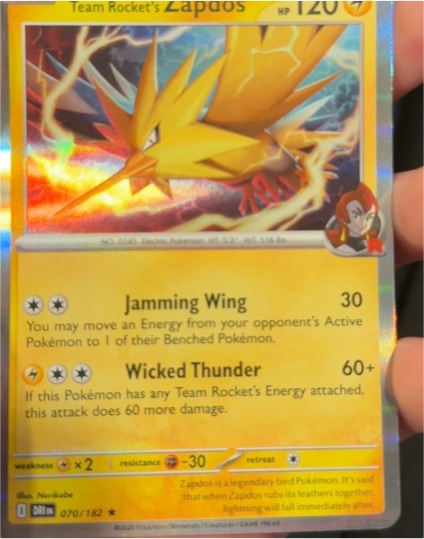 2023 Pokémon Scarlet & Violet Destined Rivals #070 Team Rocket's Zapdos — front