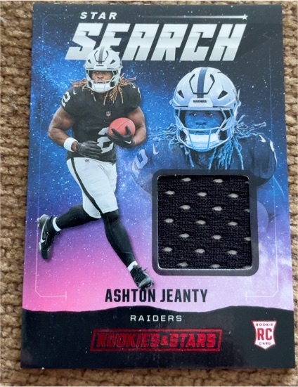 2025 Panini Rookies & Stars #SS-AJY Ashton Jeanty Star Search Rookie Patch — front
