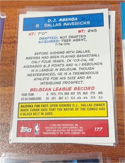 2005 Topps #177 D.J. Mbenga — front