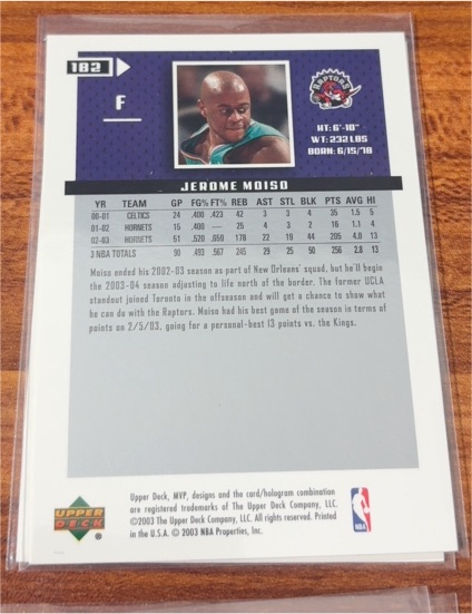 2002 Upper Deck MVP #182 Jerome Moiso — front