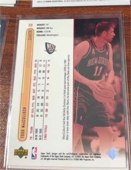 2001-02 Upper Deck #331 Todd MacCulloch — front
