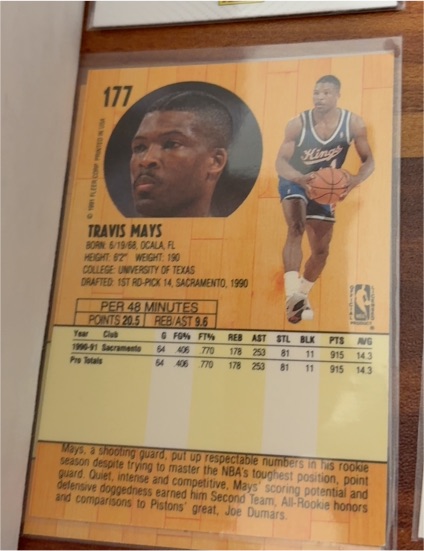 1991-92 Fleer #177 Travis Mays — front