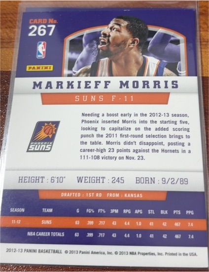 2012-13 Panini Basketball #267 Markieff Morris — front