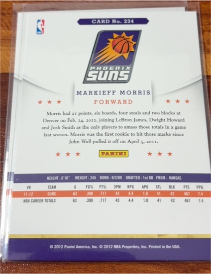 2012-13 Panini #234 Markieff Morris — front