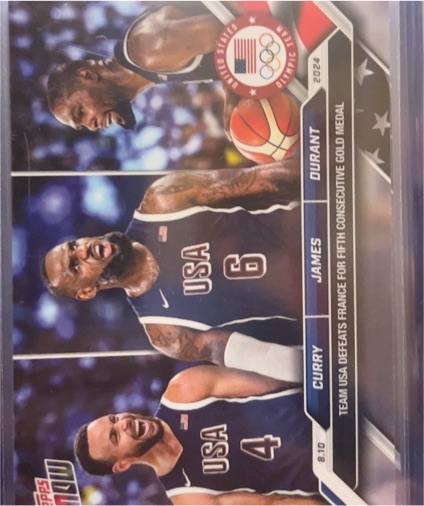 2024 Topps Now Olympic Games #26 LeBron James, Stephen Curry, Kevin Durant — front