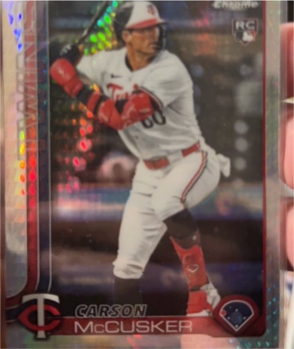 2025 Topps Chrome Update #USC155 Carson McCusker RC Prism Refractor Twins — front