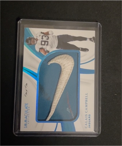 2018 Panini Immaculate # Calais Campbell Nike Swoosh Patch — front