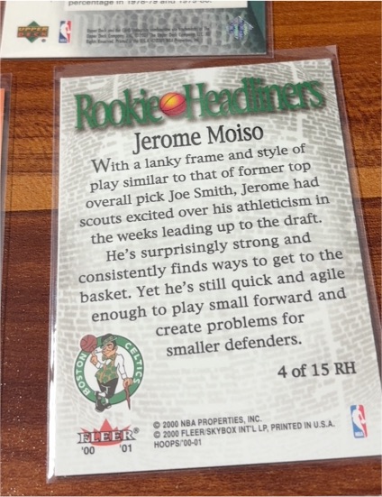 2000-01 Hoops Rookie Headliner #4 Jerome Moiso — front