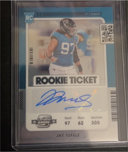2021 Panini Contenders Optic #175 Jay Tufele Rookie Ticket — front