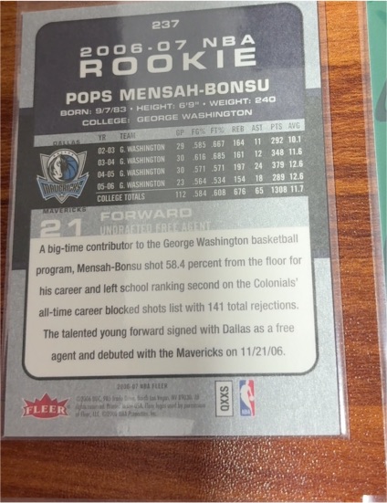 2006-07 Fleer #237 Pops Mensah-Bonsu — front